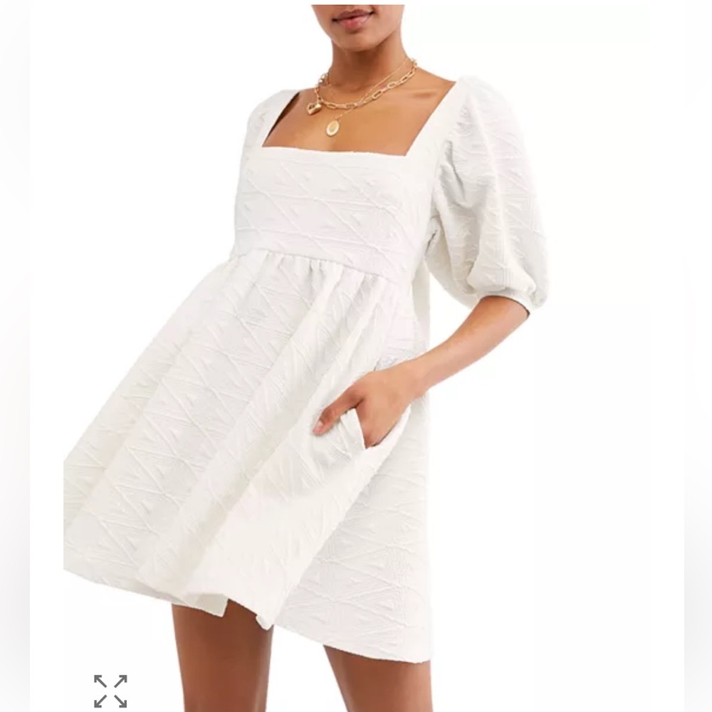 Free People Violet Puff Sleeve Mini Dress NWT